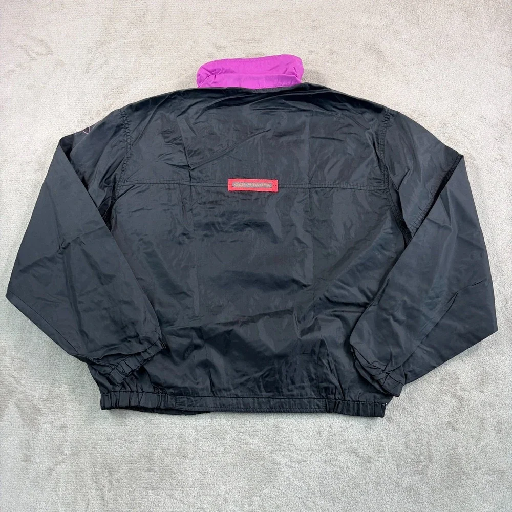 Vintage 90s OP Ocean Pacific Opac Colorblock Windbreaker‎ Jacket Men XL Black